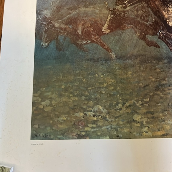 Vintage “Stampeded By Lightning” Frederic Remington Print - Picture 7 of 15